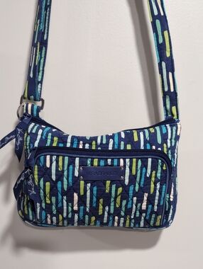 Vera Bradley Katalina Showers Blue/Green Quilted Crossbody Bag.